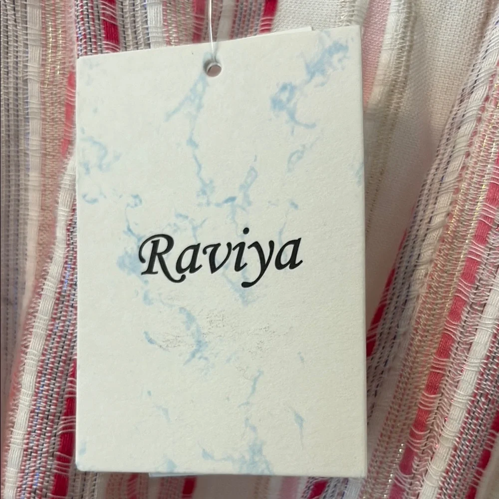 Raviya Pink and White Striped Swim Coverup